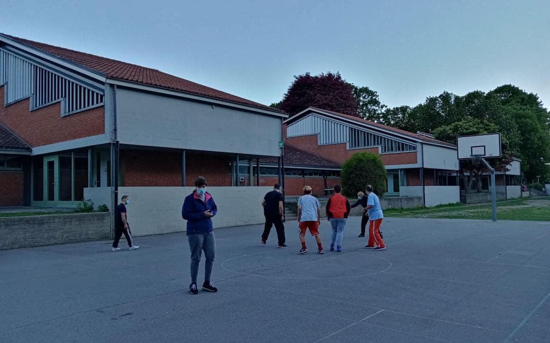 Allenamento di basket 2021 alle scuole medie 1 a Bellinzona